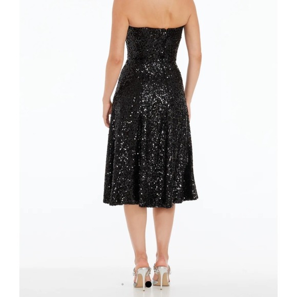 Dress The Population Black Sequin Dress Cocktail Christmas Party Size S NWT - Picture 5 of 10